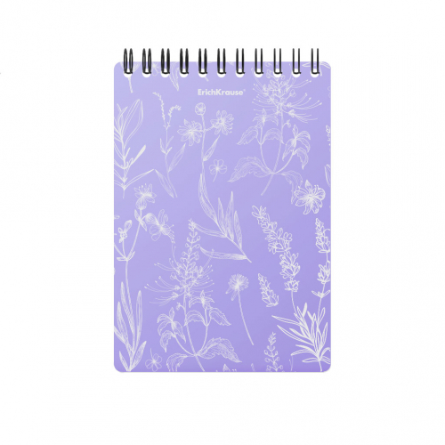Блокнот с пластиковой обложкой на спирали ErichKrause Lavender, А6, 80 листов, клетка