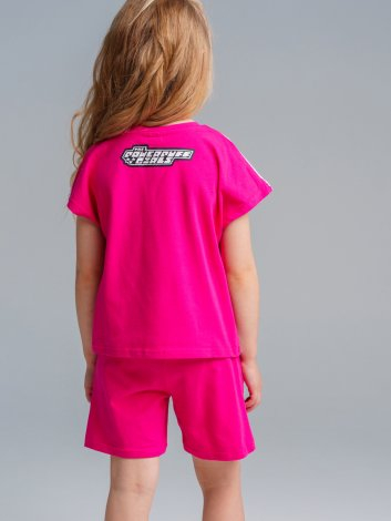 567р  128 р   Комплект трикотажный для девочек: фуфайка (футболка), шорты