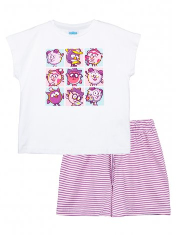 638 р 958 р  Комплект трикотажный для девочек: фуфайка (футболка), шорты