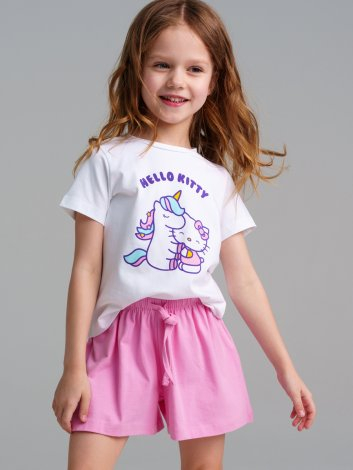  601 р  903 р    Комплект трикотажный для девочек: фуфайка (футболка), шорты
