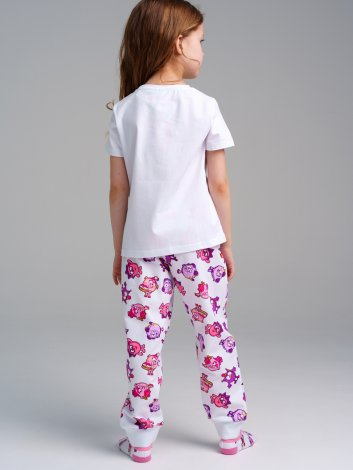 677 р  1015 р  Комплект трикотажный для девочек: фуфайка (футболка), брюки