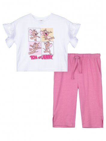 677 р  1015 р    Комплект трикотажный для девочек: фуфайка (футболка), бриджи