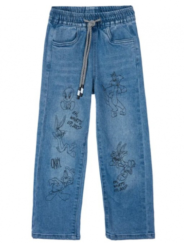  955 р  1579 р   Брюки текстильные джинсовые для девочек