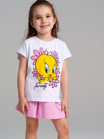 601 р  903 р   Комплект трикотажный для девочек: фуфайка (футболка), шорты
