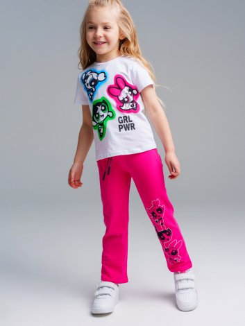  586 р  1015 р   Комплект трикотажный для девочек: фуфайка (футболка), брюки