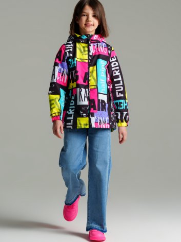  2284 р3723 р    Куртка текстильная с полиуретановым покрытием для девочек (ветровка)