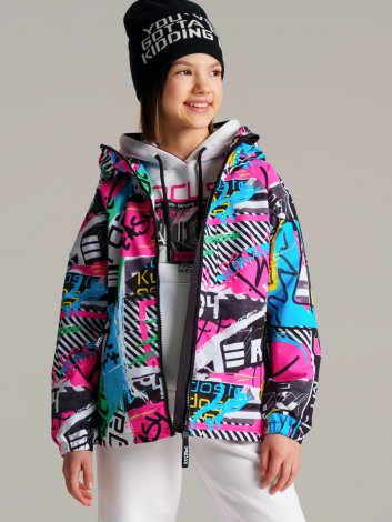  2049 р3723 р    Куртка текстильная с полиуретановым покрытием для девочек (ветровка)