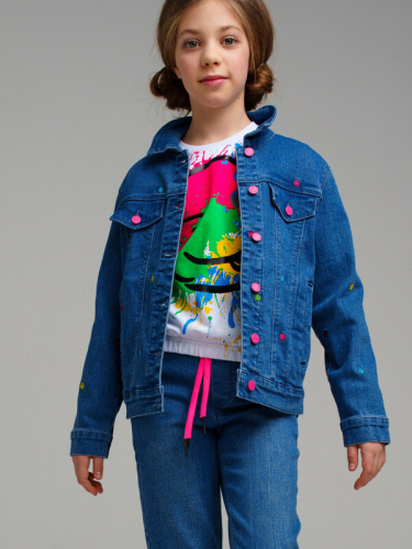  1480 р2482 р  Куртка текстильная джинсовая для девочек