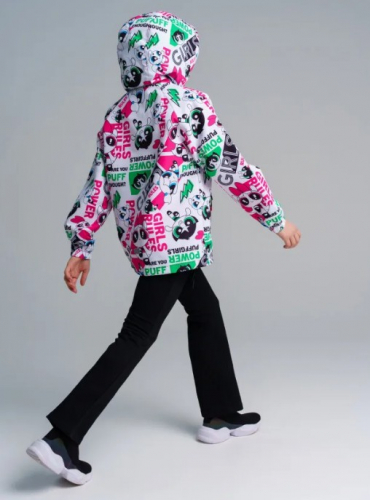  2365 р3723 р    Куртка текстильная с полиуретановым покрытием для девочек (ветровка)