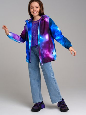  2284 р3723 р      Куртка текстильная с полиуретановым покрытием для девочек (ветровка)
