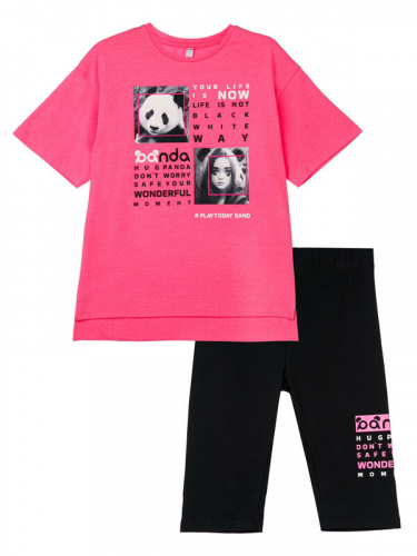  1043 р  1467 р  Комплект трикотажный для девочек: брюки (легинсы укороченные), фуфайка (футболка)