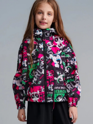  2181 р3384 р     Куртка текстильная с полиуретановым покрытием для девочек (ветровка)