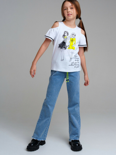 1369 р1805 р   Брюки текстильные джинсовые для девочек
