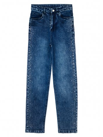  1044 р1918 р   Брюки текстильные джинсовые для девочек
