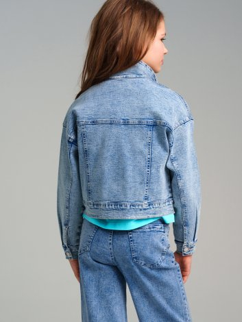  1844 р2595 р   Куртка текстильная джинсовая для девочек