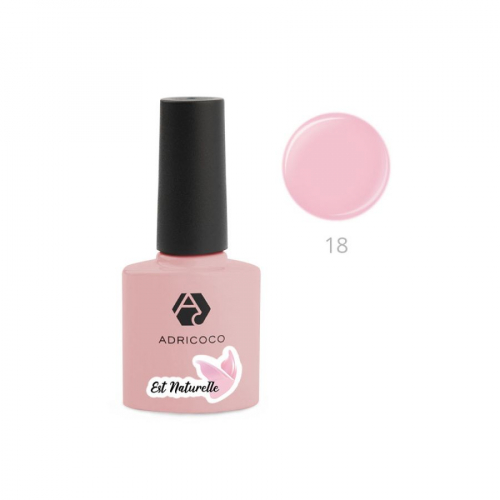 ADRICOCO Гель-лак для ногтей / Est Naturelle №18, камуфлирующий бледно-розовый, 8 мл