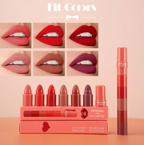 Копии Набор матовых бархатных помад Fit Colors 6 In 1 Lipstick