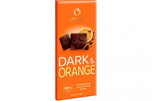 «O'Zera», шоколад горький с апельсиновым маслом Dark&Orange, 90 г