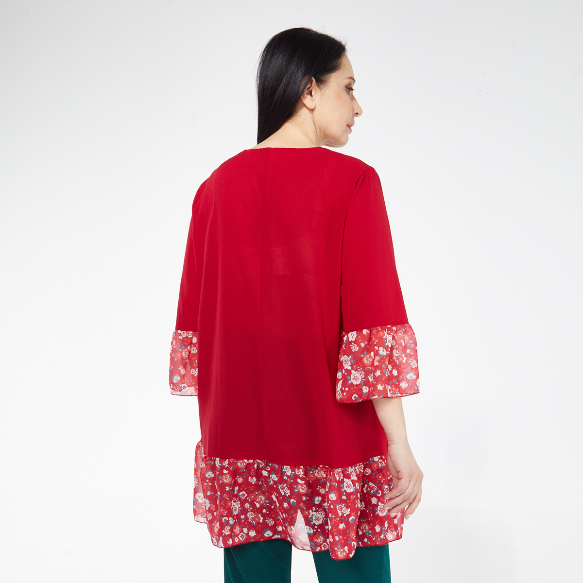 ст. цена1000руб.! Туника, шифоновое полотно, красный