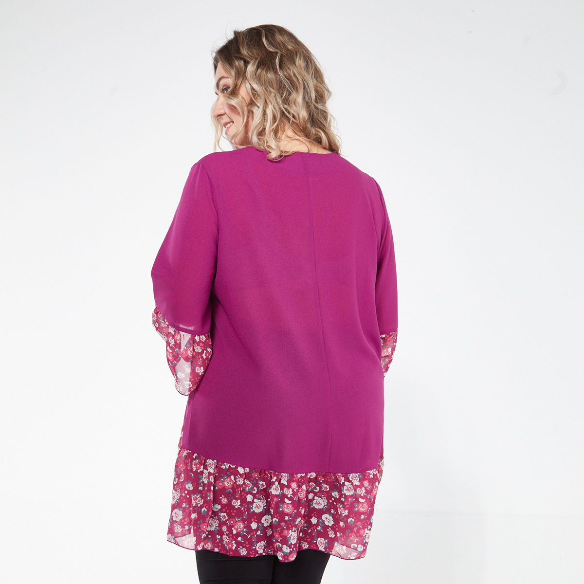 ст. цена1000руб.! Туника, шифоновое полотно, фуксия