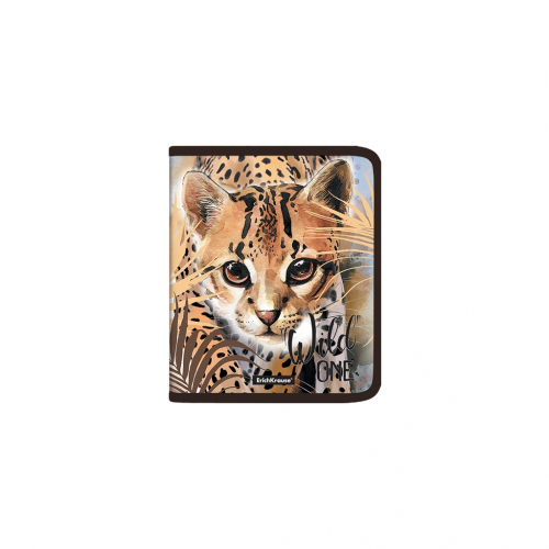 160р. 370р.Папка для тетрадей на молнии пластиковая ErichKrause® Wild Cat, A5+  (в пакете по 4 шт.)