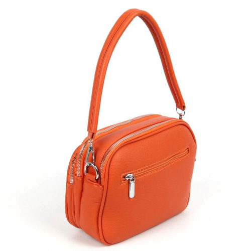 Женская сумка кросс боди из эко кожи с двумя отделениями на молниях 893413-20 Оранж