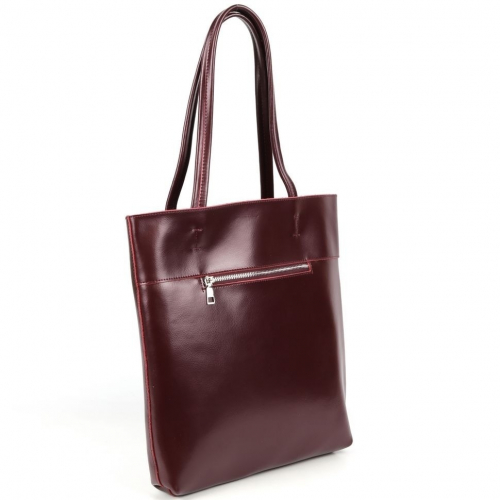 Женская кожаная сумка шоппер 8688-220 Бордовый