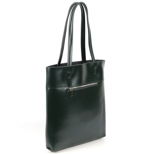 Женская кожаная сумка шоппер 8688-220 Зеленый