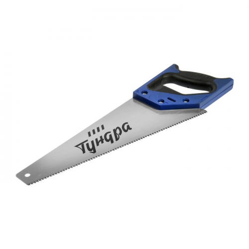 Ножовка по дереву ТУНДРА, 2К рукоятка, 3D заточка, аккуратный рез, 11-12 TPI, 350 мм