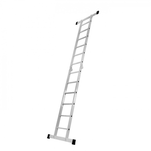 Лестница ТУНДРА, двухсекционная, шарнирная, алюминиевая, 6 ступеней