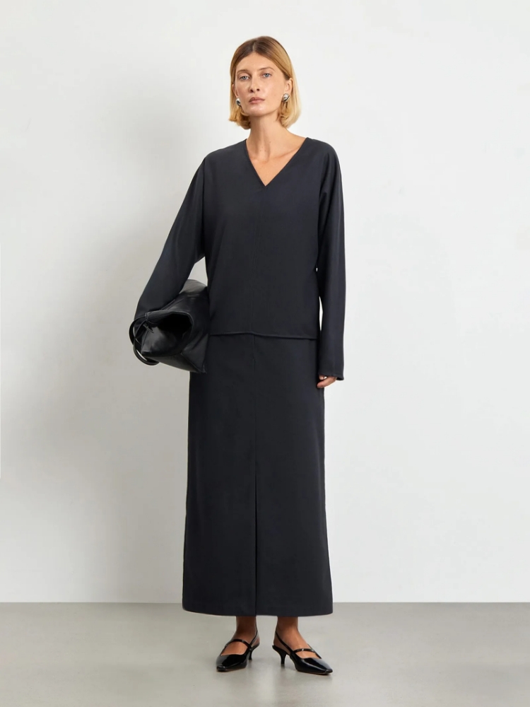 Блузка c V-образным вырезом из тенсела ,
60% вискоза, 37% полиэстер, 3% эластан ,