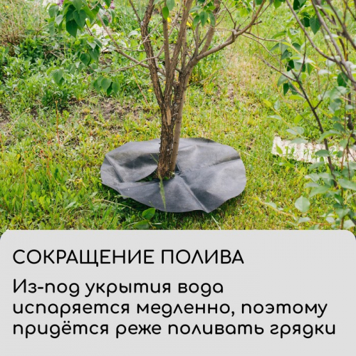Круг приствольный, d = 1 м, плотность 60 г/м², спанбонд с УФ-стабилизатором,  2 шт., чёрный, Greengo, Эконом 20%