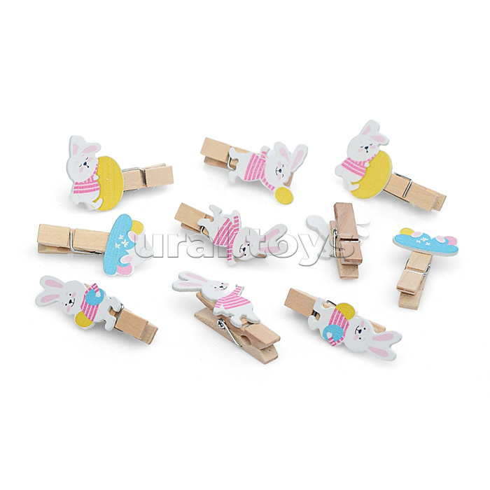Набор прищепок декоративных деревянных