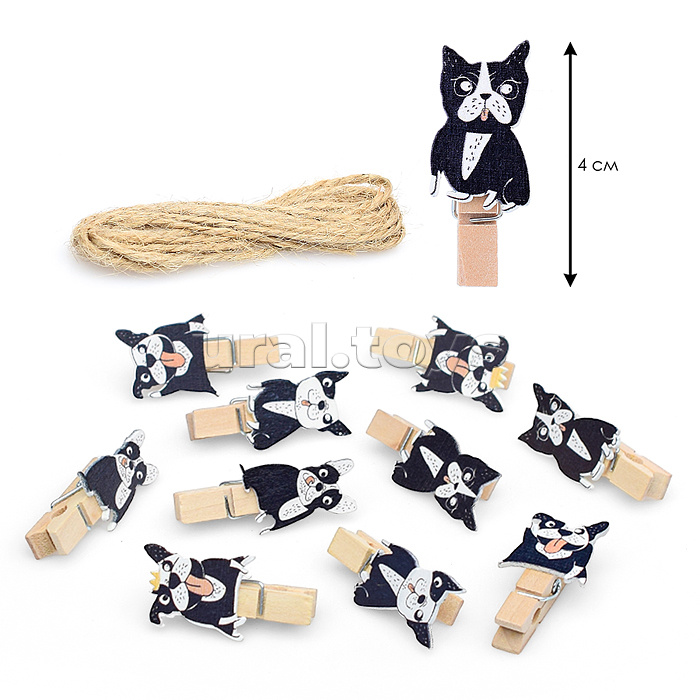Набор прищепок декоративных деревянных