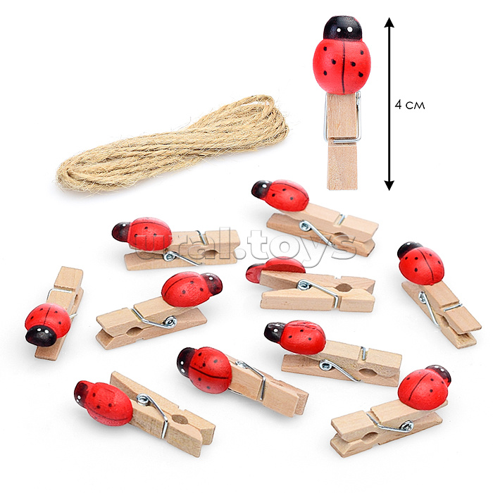 Набор прищепок декоративных деревянных 10 шт