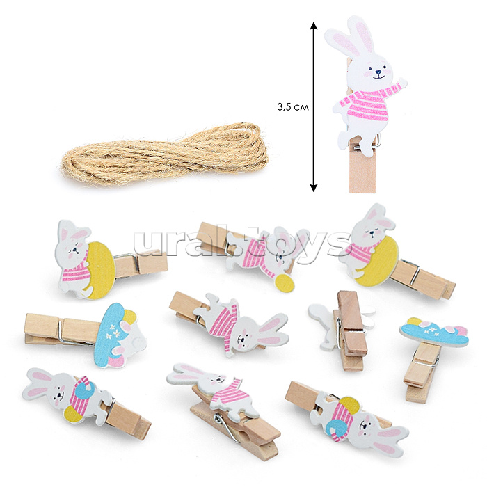 Набор прищепок декоративных деревянных