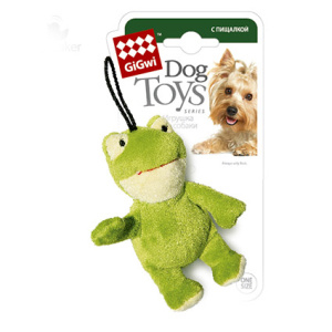 GiGwi Игрушка для собак Лягушка с пищалкой 9 см, серия PLUSH FRIENDZ