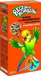 Зоомир Веселый попугай корм для волнистых попугайчиков отборное зерно, 450 г