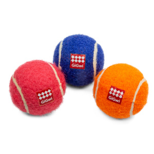 GiGwi Игрушка для собак Три мяча с пищалкой маленькие 4,8 см, серия CATCH & FETCH