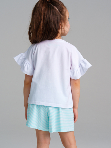 677 р  1015 р  Комплект трикотажный для девочек: фуфайка (футболка), шорты