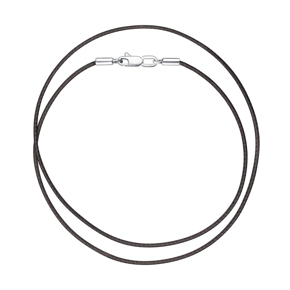 Колье из серебра нить синт. черная, Л-29527