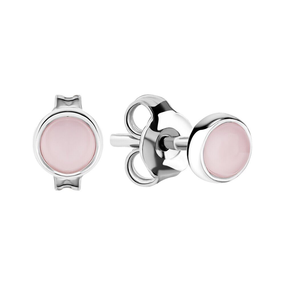 Серьги из серебра розовый кварц, Л-10710