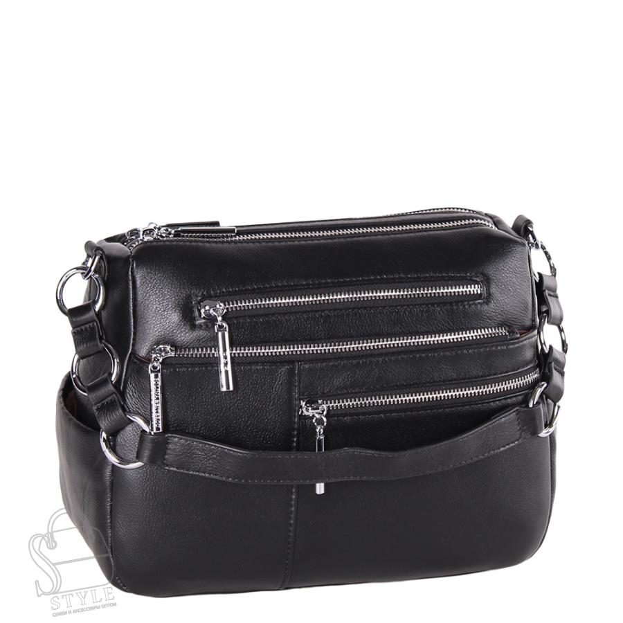 Сумка женская кожаная 0795 black Polina&Eiterou