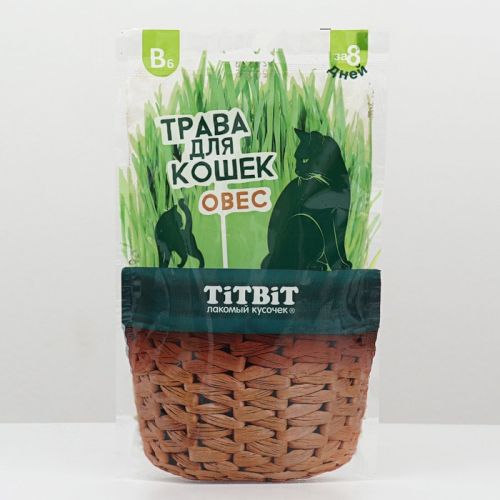 Трава Titbit для кошек, овес, 60 г