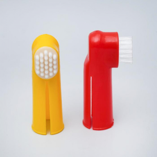 Набор зубная щётка двухсторонняя + щётка напальчник + массажер для десен (набор 3), микс