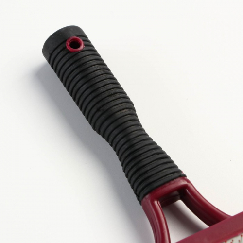 Пуходерка с каплей 10 х 17 см, прорезиненная ручка, бордово-чёрная