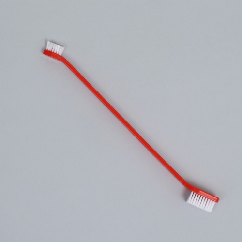 Зубная щётка двухсторонняя, набор 2, красная и зелёная
