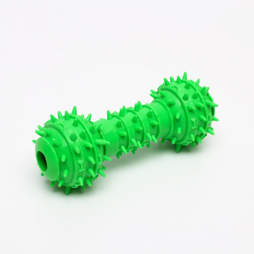 Игрушка-гантель шипастая, 14,5 см, зелёная
