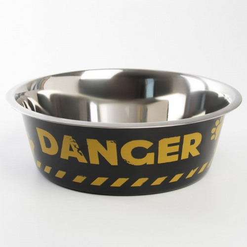 Миска металлическая для собаки Danger, 4 л, 28х9 см