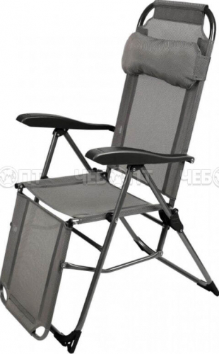 Кресло - шезлонг ГРАФИТОВЫЙ складное, 8 полож. спинки, съемный подголовник, размер 820*590*1160 мм, макс. нагр. 100 кг арт. К3/ГР NIKA [1]